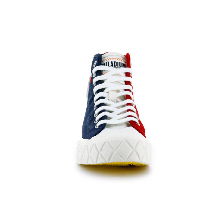 Baskets Palladium Palla Ace Tela High Tops Homme Bleu Marine Rouge | FR CPF785X